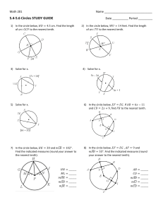 5.4-5.6 Circle theorems STUDY GUIDE