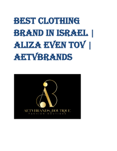 Best Clothing Brand in Israel | Aliza Even Tov | AetvBrands 