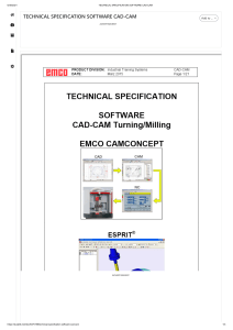 TECHNICAL SPECIFICATION SOFTWARE CAD-CAM