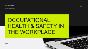 Occupational Safety in a workplace