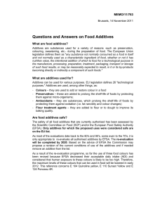 Questions and Answers on Food Additives