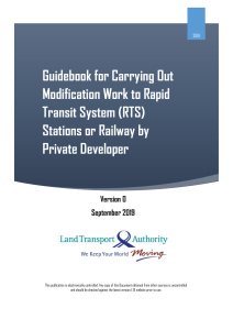 Guidebook for Carrying Out Modification Work to Rapid Transit System (RTS) Stations or Railway by Private Developer V0