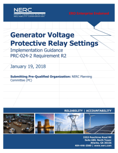 Generator Voltage Relay Settings: PRC-024-2 Guidance