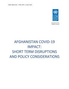 Afghanistan - Covid19 Impact Note - Final  April 15 2020