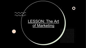 3.4 Lesson - The Art of Marketing