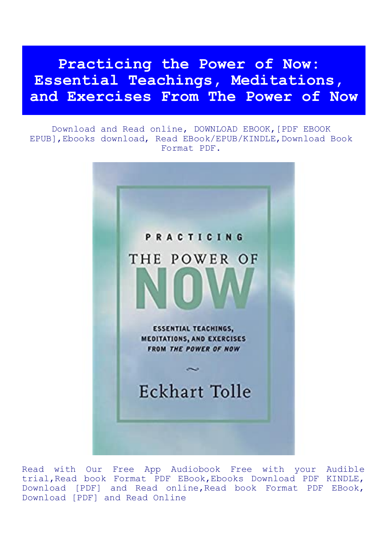 eckhart tolle a new earth audiobook pdf