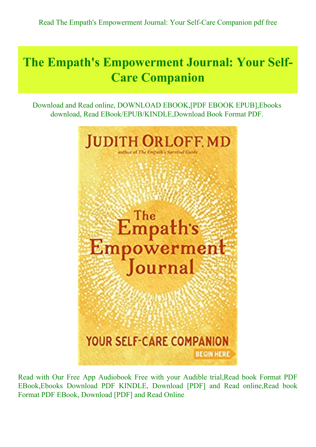 Read The Empath S Empowerment Journal Your Self Care Companion Pdf Free