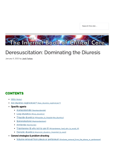 Deresuscitation  Dominating the Diuresis - EMCrit Project