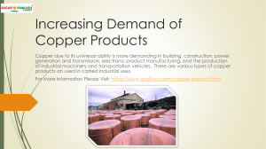 Increasing Demand of Copper Products