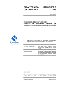 GUIA TECNICA GTC-ISO IEC COLOMBIANA 27035