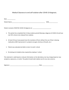 COVID Clearance Form 