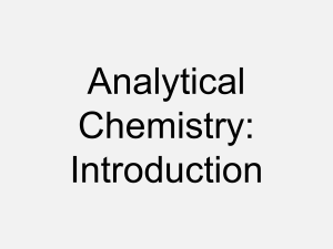1. Introduction to Analytical Chemistry