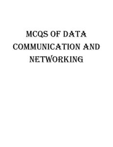 MCQs of Data Communication and Networking
