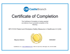 CastleBranch Medical OSHA Course BFC15103
