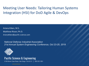 Meeting User Needs- Tailoring HSI for DoD Agile and DevOps