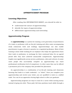 Lesson 3-Apprenticeship