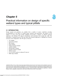 Chapter 5 - Practical information on design of specific wetland types and typical pitfalls