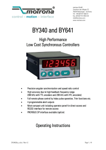 motrona BY340/BY641 Synchronous Controller Operating Instructions