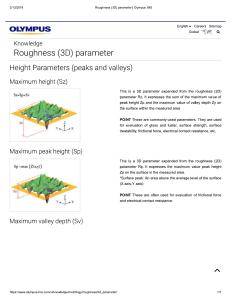 Roughness (3D) parameter   Olympus IMS