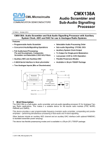 CMX138A Audio Scrambler Datasheet