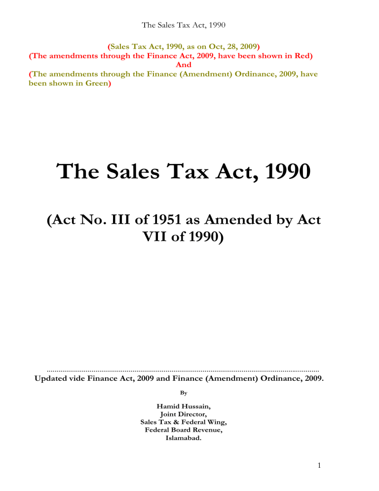 Section 66 Of Sales Tax Act 1990