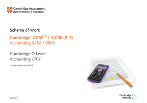 0985 Scheme of Work (for examination from 2020)