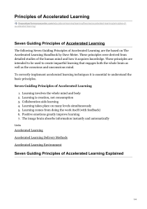 Principles of Accelerated Learning