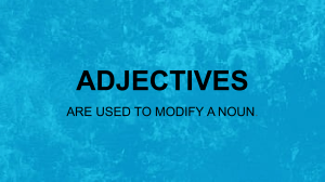 ADJECTIVES classification