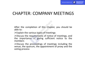 CHAPTER COMPANY MEETINGS