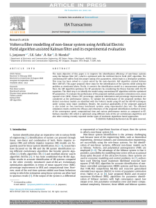 Volterra filter modelling of non-linear system using Artificial Electric Field algorithm assisted Kalman filter and its experimental evaluation