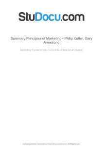Summary Principles of Marketing Summary