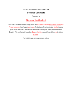 Alumni Bonafide Certificate Template