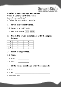 worksheets english gr 2 letters words and sounds