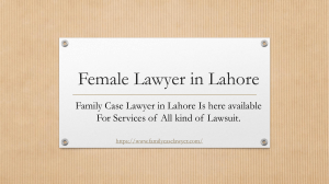 Top Female Lawyer in Lahore For Family & Civil Suit 