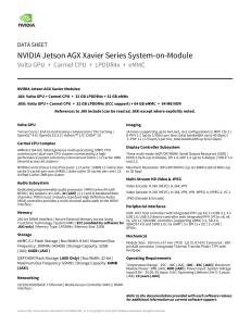 NVIDIA Jetson AGX Xavier Data Sheet