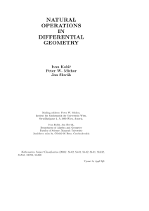 Kolar, Michor, Slovak. - Natural operations in differential geometry (2005)