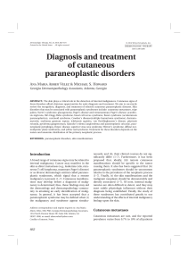 Diagnosis and treatment or paraneoplastic disorders