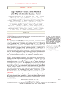 Hypothermia versus Normothermia after Out-of-Hospital Cardiac Arrest