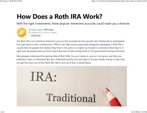 How Does a Roth IRA Work