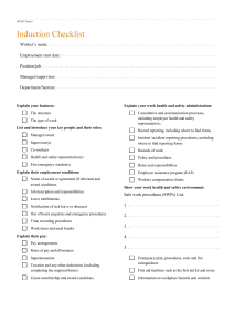 Sample-checklist Induction