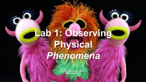 Lab 1 - Observing Physical Phenomenon (Project)
