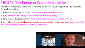 MEH #9  The European Scramble for Africa