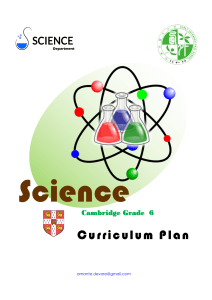 Grade 6 Science Curriculum