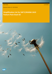 Simplification List S4 HANA 1610