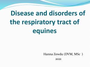 Disease and disorders of the respiratory