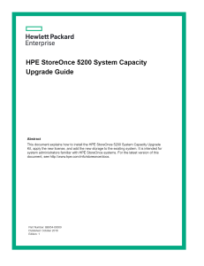 HPE StoreOnce 5200 System Capacity Upgrade Guide