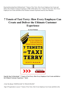 ((P.D.F))^^@@ 7 Tenets of Taxi Terry How Every Employee Can Create and Deliver the Ultimate Customer Experience ([Read]_online)