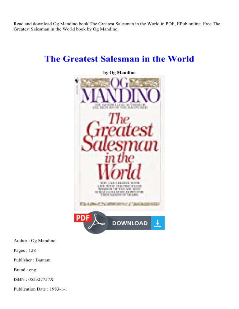 Og Mandino Books Free Download Pdf Read Free Og Mandino