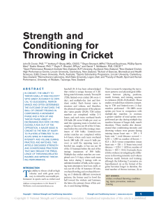 Strength and Conditioning for Throwing in Cricket