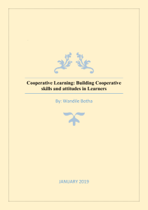 Cooperative Learning-Building cooperative learning skills and attitudes